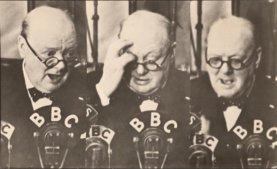 Winston churchill speaking on bbc radio.