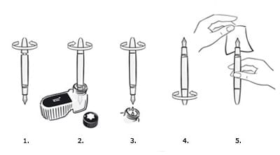 Fountain pen piston illustration.