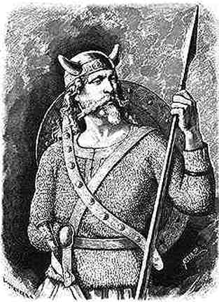 Tyr illustration viking norse god of honor and justice.