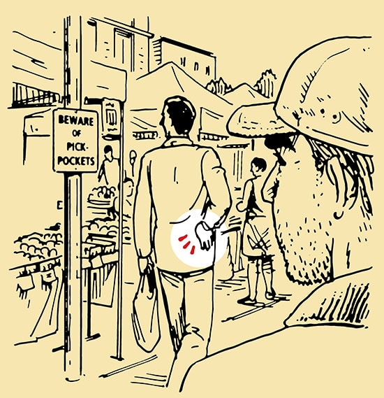  Pickpocket tricks strategy illustration.