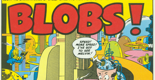 The cover of the 1952 comic book features prescient blobs.