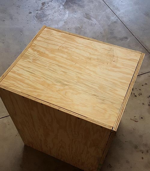 Homemade DIY plyometric box.