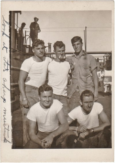 World War II, sailors in undershirts.