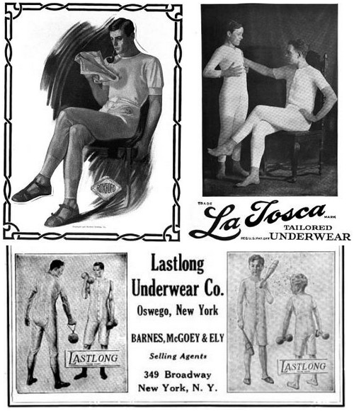 Vintage union suit advertisements.