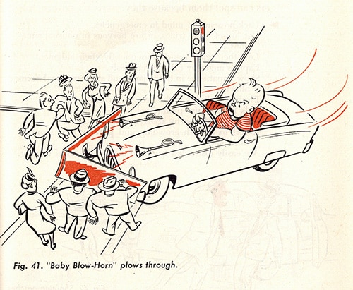 Driving manual vintage illustration instruction.