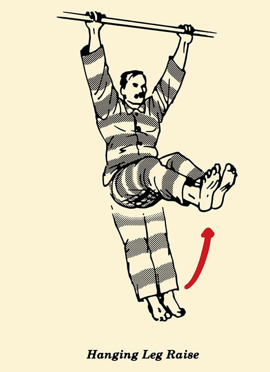  illustration, hanging leg, prisoner workout, convict conditioning, bodyweight exercises