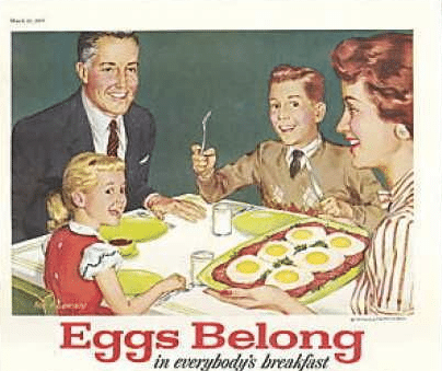 Vintage advertisement for eggs 1950s.