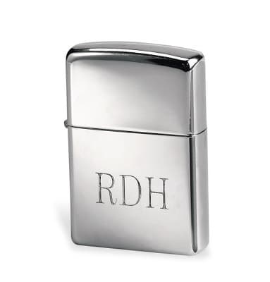 Monogrammed zippo lighter groomsmen gift.