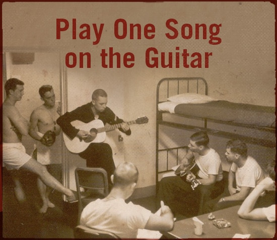 Play one song on the guitar.