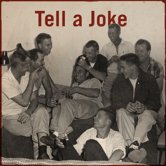 A man is telling a joke to his friends.