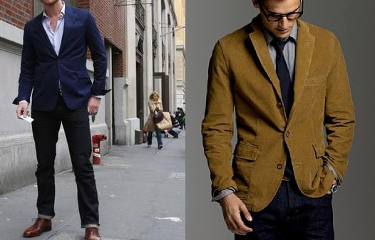 blazer with jeans and sports shoes