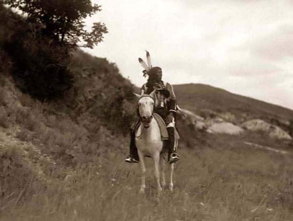 Sioux Indian brave horseback.