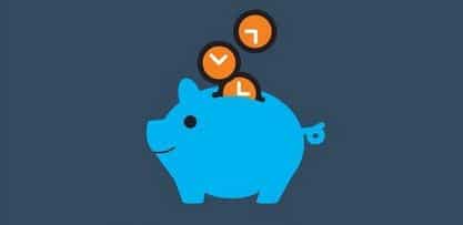 piggy bank with clocks instead of coin illustration