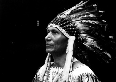 A Sioux boy in a feathered headdress is captured in this black and white photo.