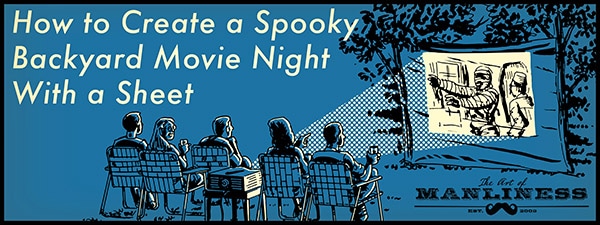 create a backyard movie night with a sheet