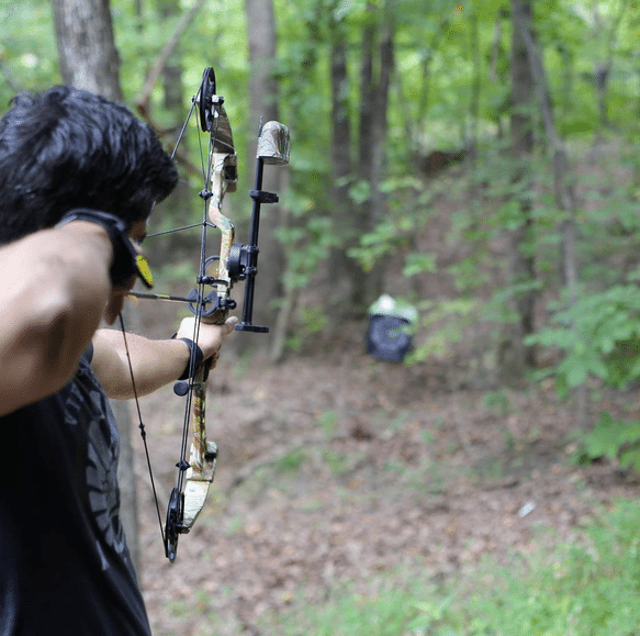 Brett mckay target practice with compound bow.