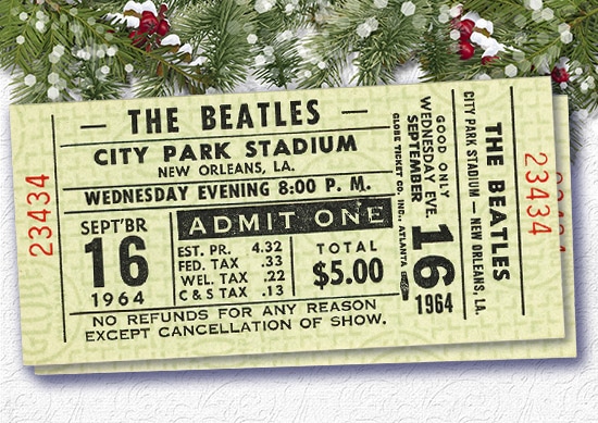 The Beatles city park stadium Concert Tickets.