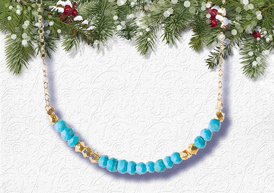 Morse Code Necklace white Christmas Background.