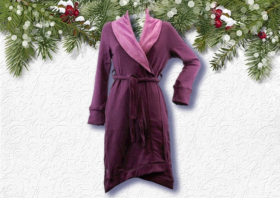 Bath Robe for women with Christmas Background.