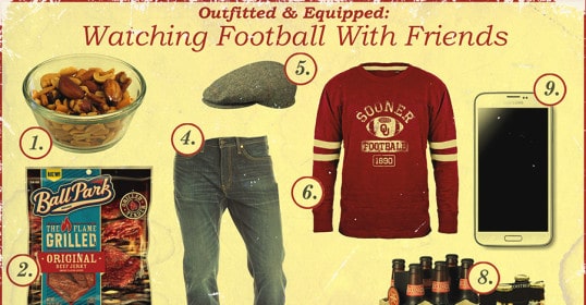 Gathering with friends to watch football.