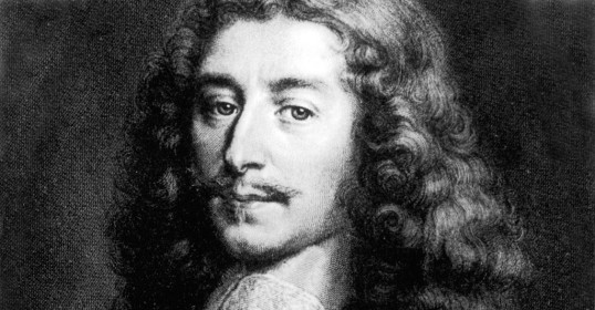 A black and white portrait of a man with long hair, inspired by Francois de La Rochefoucauld and his Maxims.