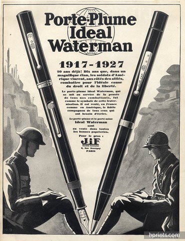 Vintage waterman pen ad advertisement early 1900s.