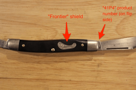 Pocketknife frontier shield product number on Blade.