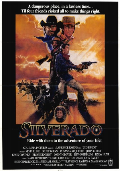 cartel de película western silverado kevin costner danny glover