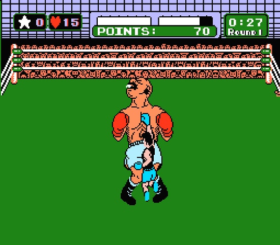 Mike Tyson 90s punch out video game.