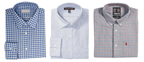 A collections of graph checks shirts. 
