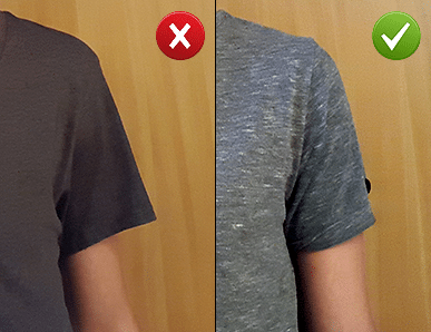 t-shirt shoulder seam loose fit vs correct fit 
