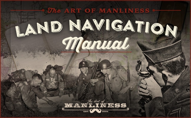 Land navigation manual vintage soldiers looking at maps.