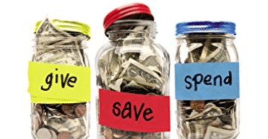 Three jars with the labels 