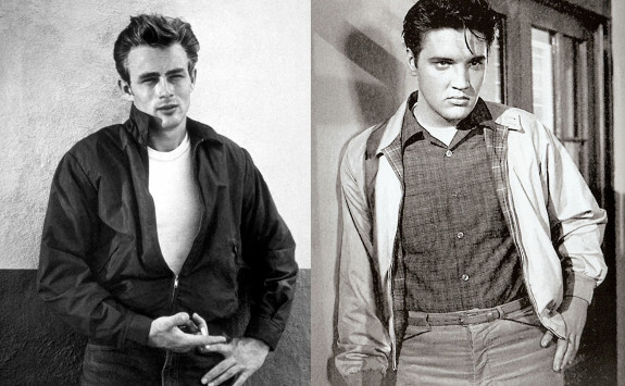 James dean and Elvis presley is wearing a harrington blouson jackets.