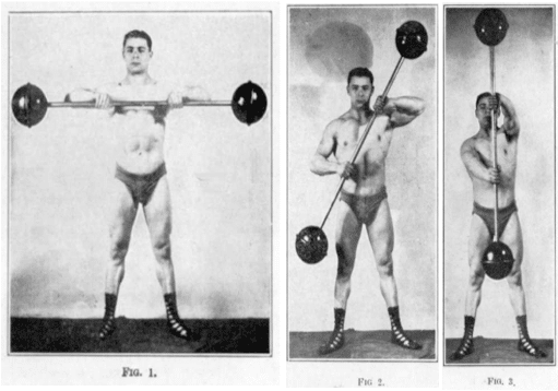 Strongman bodybuilder doing exercise for dumbbell twist illustration. 