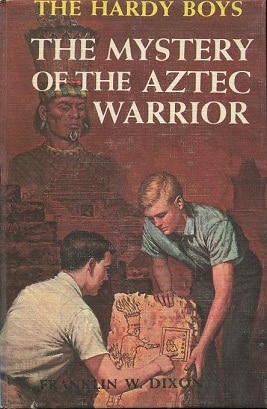 Book cover, the mystery of the aztec warrior by Franklin w dixon.