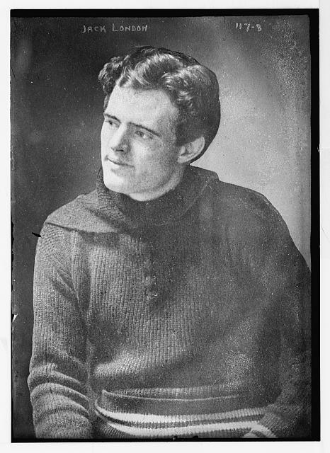 A vintage photo of a man in a sweater, reminiscent of Jack London.