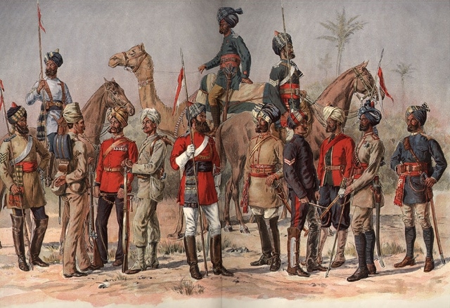 madras british calvary unit in india painting
