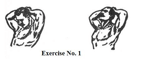 Strongman bodybuilder doing exercise for neck illustration.