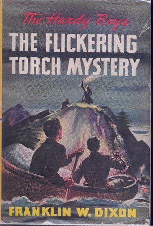 Book cover, the flickering torch mystery by Franklin w dixon. 