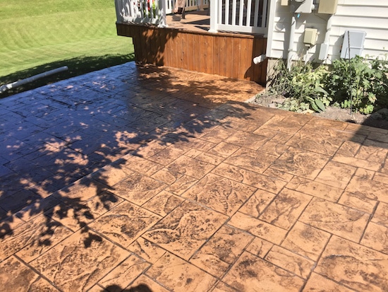 Marble floor next to the house.