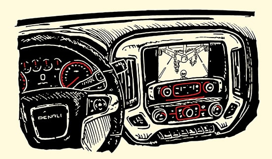 Dashboard of truck illustration.
