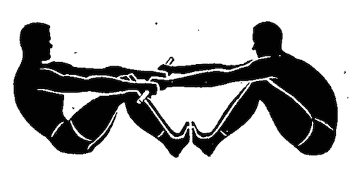 WWii strength and conditioning exercises tug of war illustration.