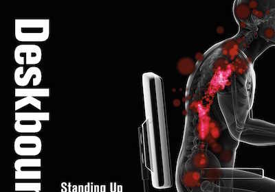 A book cover of a desk bound chronic sitting.