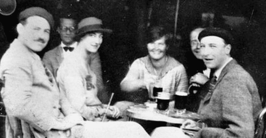 A group of people, reminiscent of a scene from Hemingway's 