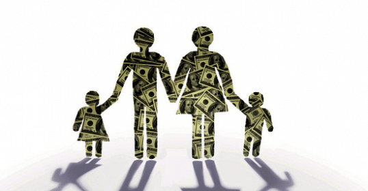 A shadow of a family holding money, featuring the Chief Financial Officer.