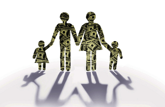 A shadow of a family holding money, featuring the Chief Financial Officer.