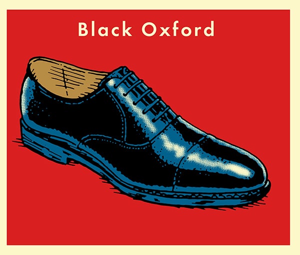 Black Leather Dress Shoes illustration.