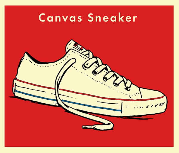 Canvas sneaker illustration.