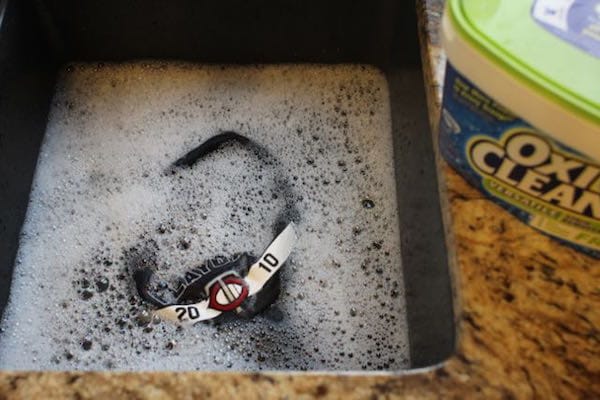 Hat in sink.